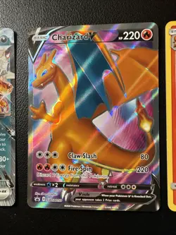 Pokemon TCG Charizard v SWSH050 Black Star Promo Full Art Champion's Lot Of 3 - Image 3