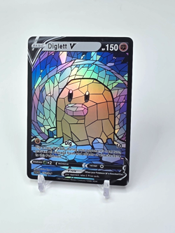 Custom HOLO STAINED GLASS Diglett Card Holo Diglett READ DESCRIPTION BELOW - Image 1
