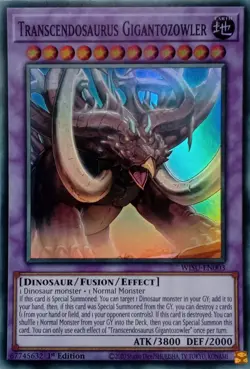 WISU-EN003 TRANSCENDOSAURUS GIGANTOZOWLER SUPER RARE 1ST EDITION YuGiOh CARD - Image 1