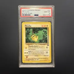 PIKACHU BLACK STAR PROMO #27 - PSA 10 GEM MINT - VINTAGE WOTC 2000 POKEMON CARD - Image 1