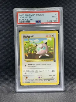 2000 WOTC Pokemon Black Star Promo Jigglypuff Card #7 PSA 9 MINT - Image 1