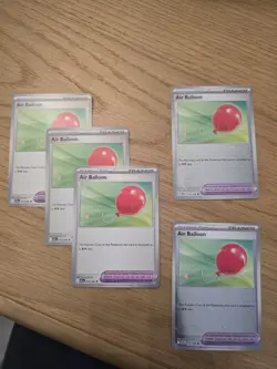 Pokemon Air Balloon Common Reverse Holo Pokeball Set of 5 cards - Image 1