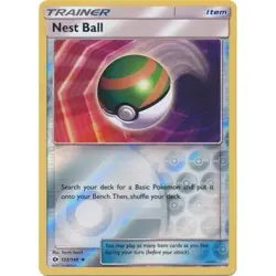 Nest Ball 123/149 Reverse Holo Sun and Moon Pokemon Card NM - Image 1