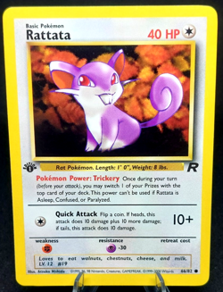 Pokemon Card - 1st Edition Rattata - (66/82) Team Rocket Set Common ***NM*** - Image 1