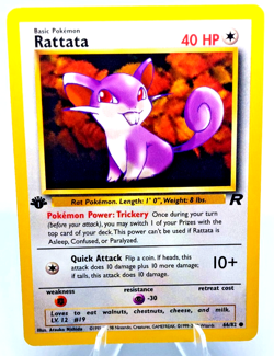 Pokemon Card - 1st Edition Rattata - (66/82) Team Rocket Set Common ***NM*** - Image 1