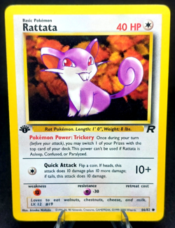 Pokemon Card - 1st Edition Rattata - (66/82) Team Rocket Set Common ***NM*** - Image 1