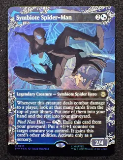 2025 MTG Marvel Spider-Man Symbiote Spider-Man (Borderless) Foil 0217 R - Image 1