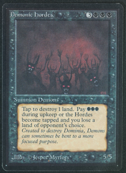 Demonic Hordes Beta MTG Card Magic: the Gathering 1993 - Image 1