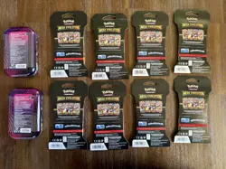Pokemon TCG Mega Evolution 8x Sleeved Booster Packs AND 2x mini tins SEALED - Image 3