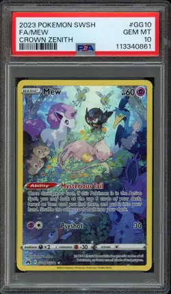 2023 Pokemon SWSH Crown Zenith Mew GG10/GG70 PSA 10 Gem Mint Full Art - Image 1