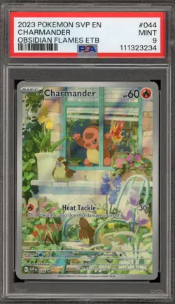 Pokemon Charmander Obsidian Flames ETB Promo SVP EN 044 PSA 9 Mint - Image 1