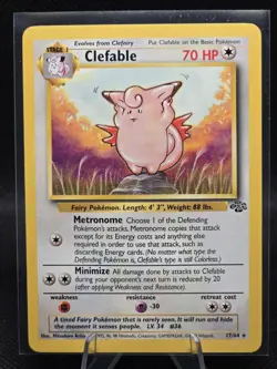 1999 Pokemon Jungle Unlimited #17/64 Clefable Non-Holo Rare NM/LP - Image 1