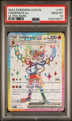 2024 POKEMON SCR EN-STELLAR CROWN ULTRA RARE #157 CINDERACE EX PSA 10 - Image 1
