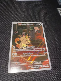 Team Rockets Meowth 203/182 SV10 Destined Rivals Illustrated Card Mint Condition - Image 1