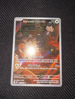 Team Rockets Meowth 203/182 SV10 Destined Rivals Illustrated Card Mint Condition - Image 3