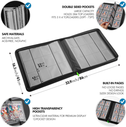 Toploader Binder, Trading Card Binder Storage, 384 12 Pocket Top Loader Binder C - Image 4