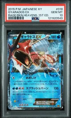 PSA 10 Gyarados EX 018/080 XY9 Rage of the Broken Heavens 2015 Pokemon Card JP - Image 1