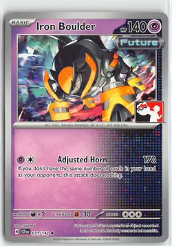 Pokemon Prize Pack Seres Cards Stamped Non Foil Rare #071/142 Iron Boulder - Image 1