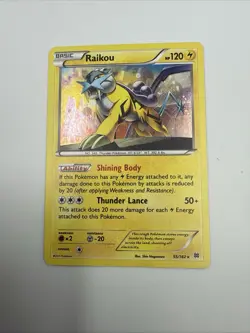 Pokemon Raikou 55/162 XY Breakthrough Cosmo Holo 2015 - Image 3