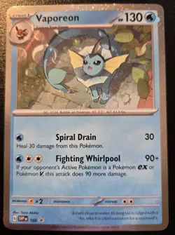 Vaporeon SVP 168 Cosmos Holo Black Star Promo Prismatic Evolutions Pokemon TCG - Image 1