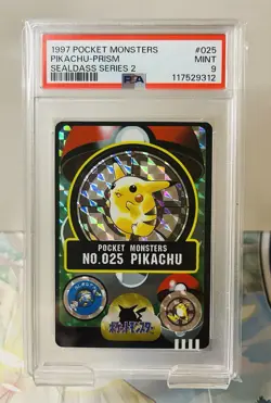 Pikachu PRISM Bandai Sealdass Japanese Pokemon (1997) - PSA 9 - Image 1