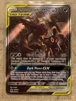 Pokemon TCG Sun & Moon Promo Umbreon & Darkrai GX SM241 TAG TEAM Excellent RARE - Image 1