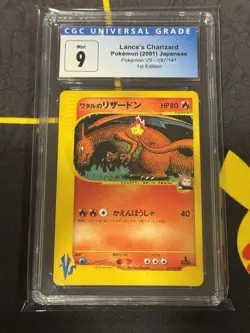 2001 Pokemon TCG VS Lance’s Charizard Japanese 1st Edition #97 CGC Graded Mint 9 - Image 1