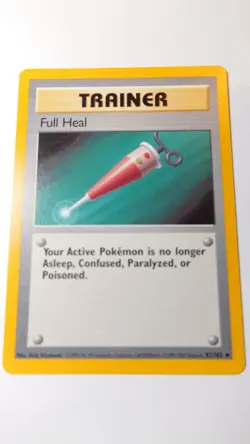 Pokemon TCG Base Set Trainer Full Heal 82/102 Uncommon LP - Image 1