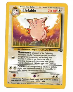 Pokemon Card: Clefable 17/64 Jungle Set Rare! EXC - Image 1