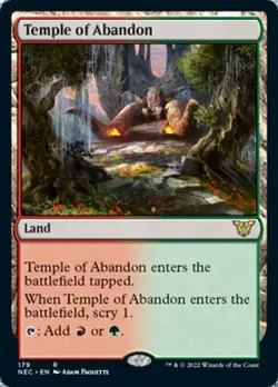TEMPLE OF ABANDON ~mtg NM-M Commander Neon Dynasty Rare 1 Card - Image 1