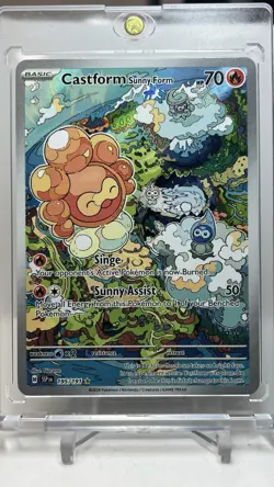 Castform Sunny Form 195/191 Illustration Rare Surging Sparks Pokemon Card NM - Image 1