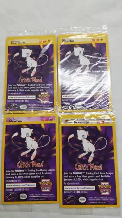 4 Sealed Pokemon The First Movie promo cards complete set Pikachu/Mewtwo 2000 - Image 1