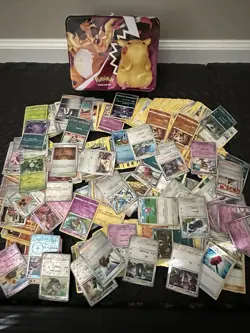 3Lbs+ Pokemon Cards! Rare Lot - Rare/RevHolo/Com/ Unco + Charizard/pikachu Tin - Image 1