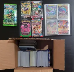 Pokemon Card Binder Collection 40+ ULTRA RARES 100+ HOLOS Booster Packs and Bulk - Image 1