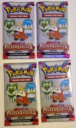 4 x S&V Paldea Evolved - Fun Packs - 3 Pokemon Cards each pack - Factory Sealed - Image 1