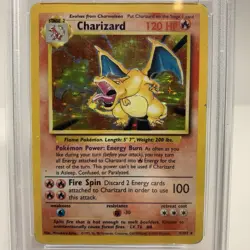 1999 Pokemon Game Charizard Holo Base Set Unlimited #4 Card Rare PSA 1 - Image 2