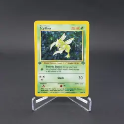1st Edition Scyther Jungle 10/64 Pokemon TCG Card Holo Rare WOTC Vintage 1999 - Image 1