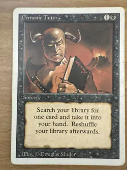 Demonic Tutor Revised MP Moderately Played MTG Magic the Gathering - Image 1