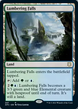 LUMBERING FALLS x1 ~mtg NM-M Forgotten Realms Commander Rare - Image 1