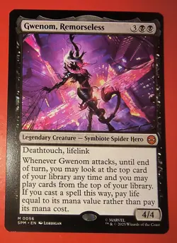 MAGIC,MTG: SPIDER-MAN, GWENOM, REMORSELESS, 0056, REGULAR, MYTHIC, NM, SPM - Image 1