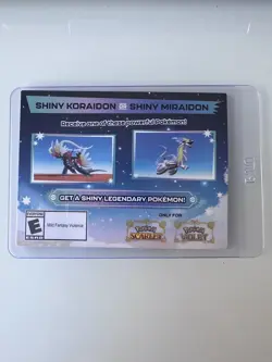 Pokemon Scarlet and Violet Shiny Koraidon OR Miraidon Gamestop Promo Card Code - Image 1