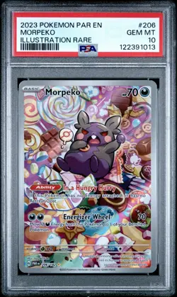 PSA 10 MORPEKO 206/182 ILLUSTRATION RARE PARADOX RIFT POKEMON 🌑 - Image 1