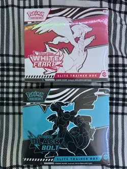 Pokemon Scarlet Violet Black Bolt and White Flare ETB New and Sealed - Image 1
