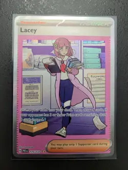 Lacey 175/131 SV: Prismatic Evolutions Holo NM Pokemon Supporter - Image 1