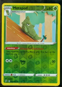 Pokemon METAPOD 002/192 Rebel Clash - Rev Holo - - MINT - Image 1