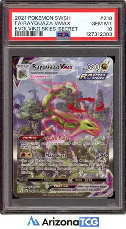 Pokemon 2021 Rayquaza VMAX 218/203 Alt Art Evolving Skies GEM MINT PSA 10 - Image 1