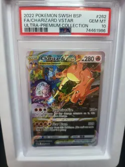 2022 Pokemon Black Star Promo Charizard VSTAR SWSH262 PSA 10 Gem Mint Full Art - Image 1