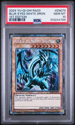 2024 YU-GI-OH! RA03-QUARTER CENTURY BONANZA 1ST ED BLUE-EYES WHITE DRAGON PSA 10 - Image 1