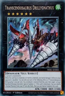 WISU-EN005 TRANSCENDOSAURUS DRILLYGNATHUS RARE 1ST EDITION YuGiOh CARD - Image 1