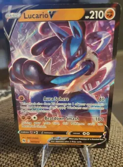 ULTRA RARE Lucario V 027/073 Champions Path - NM Full Art Holo Pokemon Card - Image 1